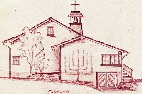 Plan von 1955 für eine Kirche in Ottikon